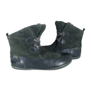 Camper Women's Beetle US5,5-6 EU36 Green Leather LaceUp Lightweight Ankle Boots